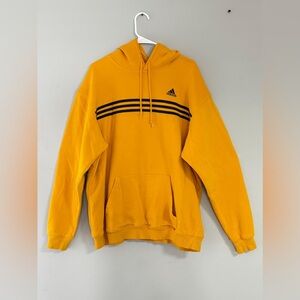 Adidas Men's Golden Hoodie with Black Stripes